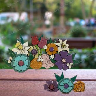 Spring Flowers Interchangeable Basket Insert