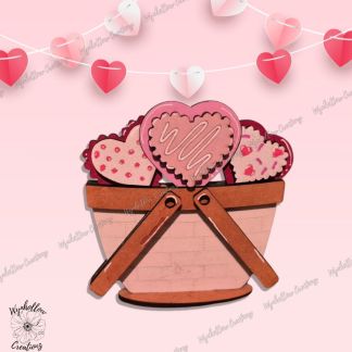 Valentine's Day Heart Cookies Interchangeable Basket Insert (Small only)