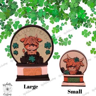 Highland Cow St. Patrick's Day Interchangeable Snow Globe