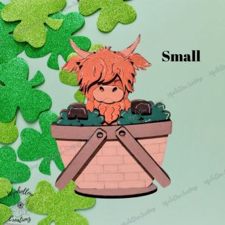 St Patricks Day Highland Cow Shamrocks