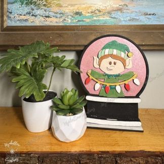 Christmas Elf With Lights Interchangeable Snow Globe Insert